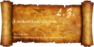 Lenkovics Zolna névjegykártya